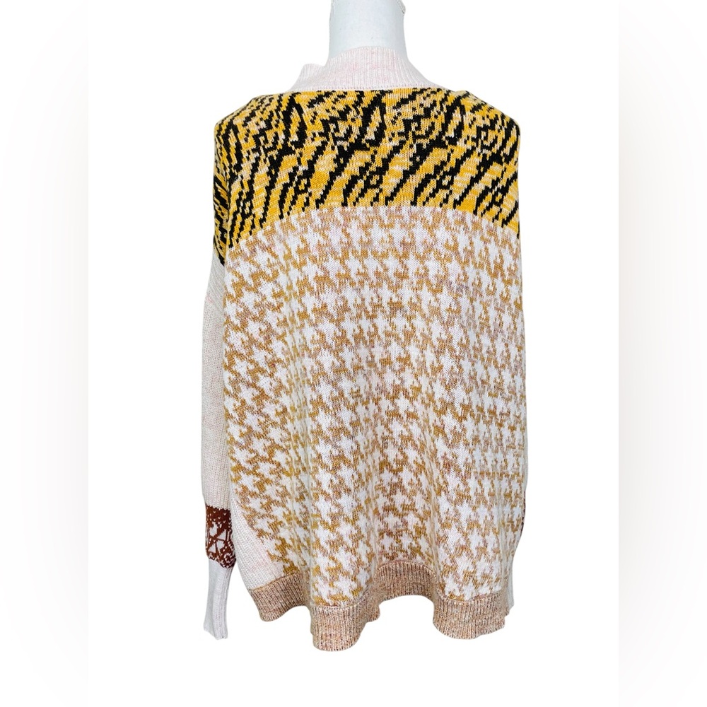 Pilcro by Anthropologie Mash-Up Tiger Cardigan Sweater Size XLarge - Picture 11 of 14